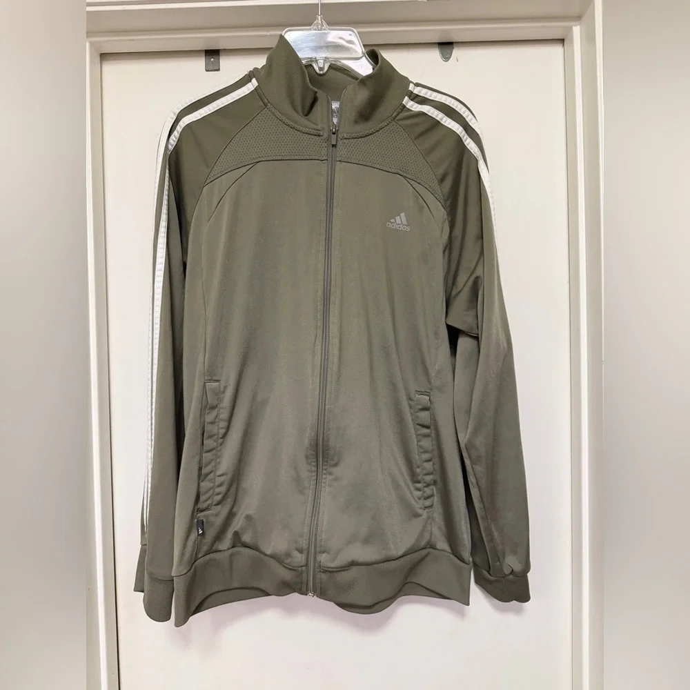 Adidas Clima365 track jacket - 3 stripes - size M - green - 2006